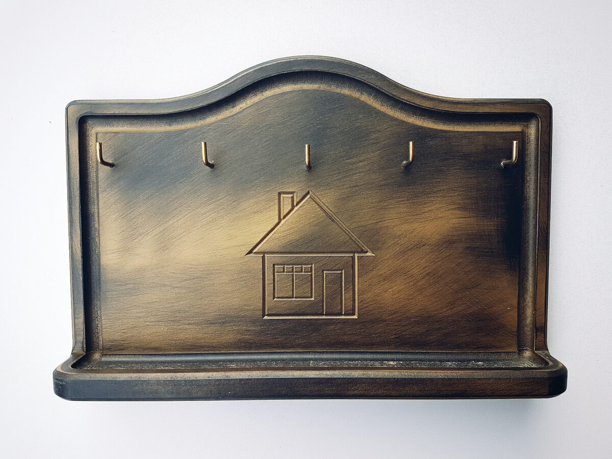 Atslēgu statīvs "Māja" (bronzas brūns) 